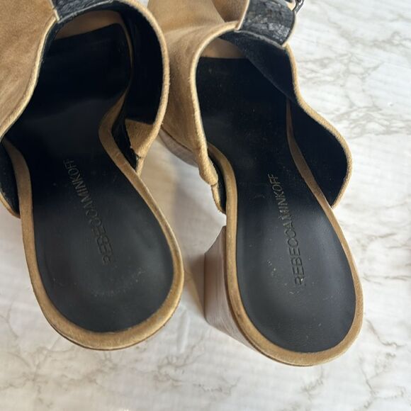 Rebecca Minkoff Cece Platform Sandals heels in light taupe nude shoes size 8 M - Picture 12 of 12